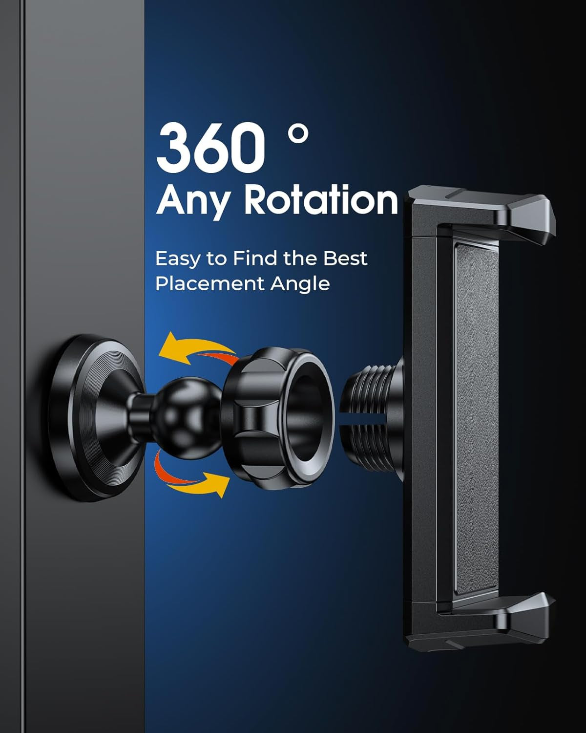 Gym Magnetic Phone Holder, 360° Rotatable Magnet Phone Holder for Gym Workout-Record, [N55 Super Magnet] Magnetic Cell Phone Holder for All 4-7 Inch Smartphones, Great Gym Accessory