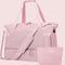 Gym Bag for Women, Sports Travel Duffel Bag with USB Charging Port, Weekender Overnight Bag with Wet Pocket and Shoes Compartment for Women Travel, Gym, Yoga, (Pink)